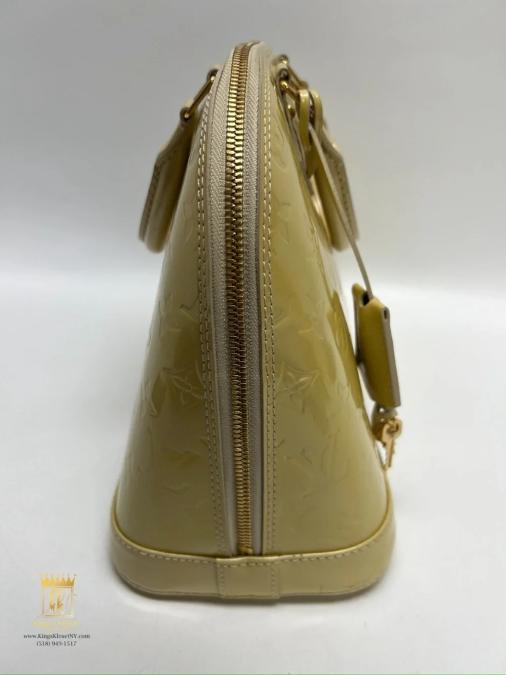 Louis Vuitton Olive Patent Vernis Alma Satchel - Picture 4 of 14